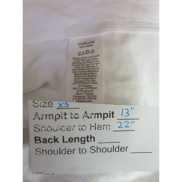 NWT Everlane Mico Rib White Top Tee Size XS - Picture 6 of 6